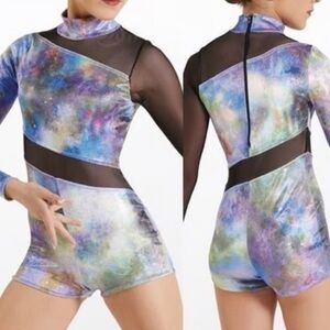 Weissman Galaxy dance unitard 64830 Size Small